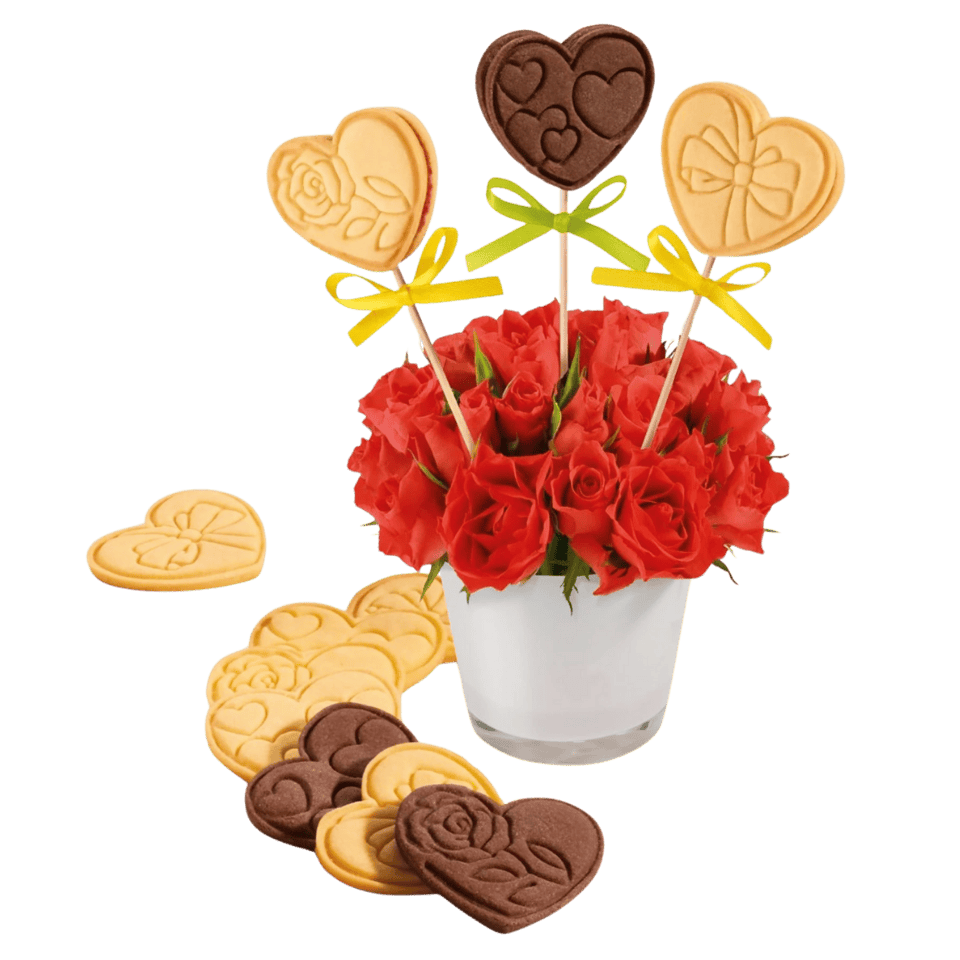 Tescoma Cookie cutters with stamp DELÍCIA, 3 pcs, hearts