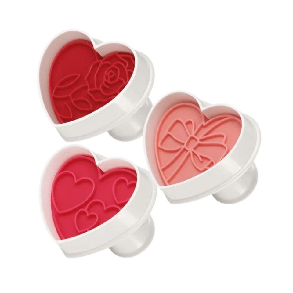 Tescoma Cookie cutters with stamp DELÍCIA, 3 pcs, hearts