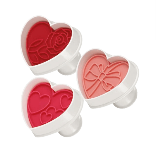 Tescoma Ausstechformen mit Stempel DELÍCIA, 3 Stück, Herzen