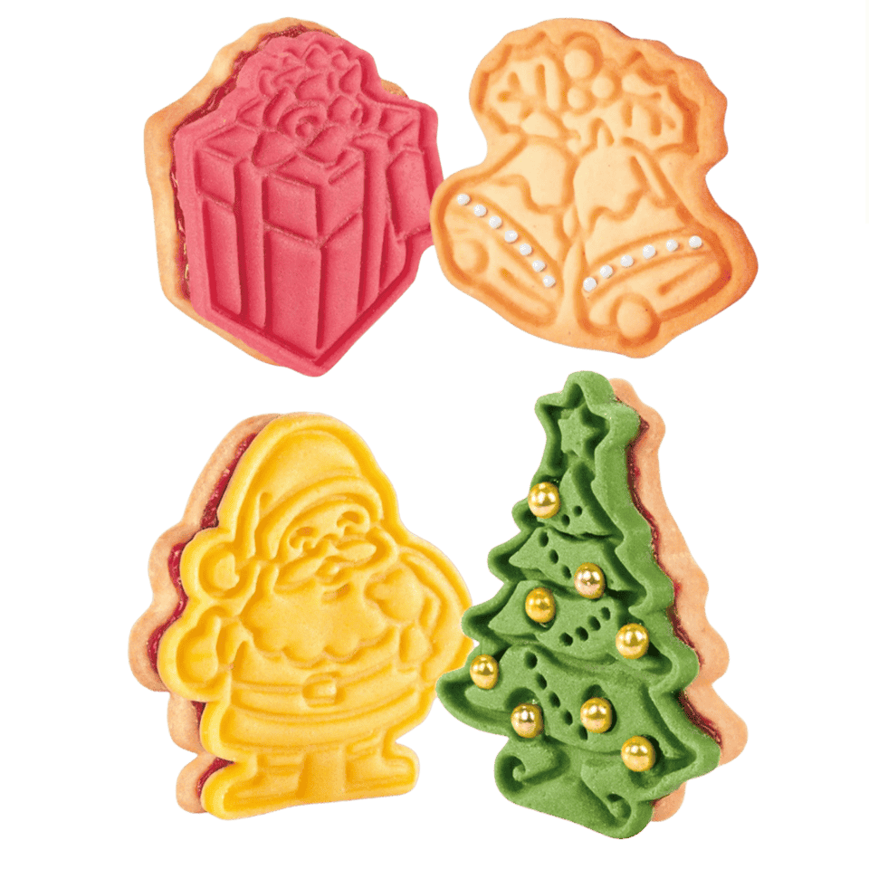 Tescoma Cookie cutters with stamp DELÍCIA, 4 pcs, Christmas