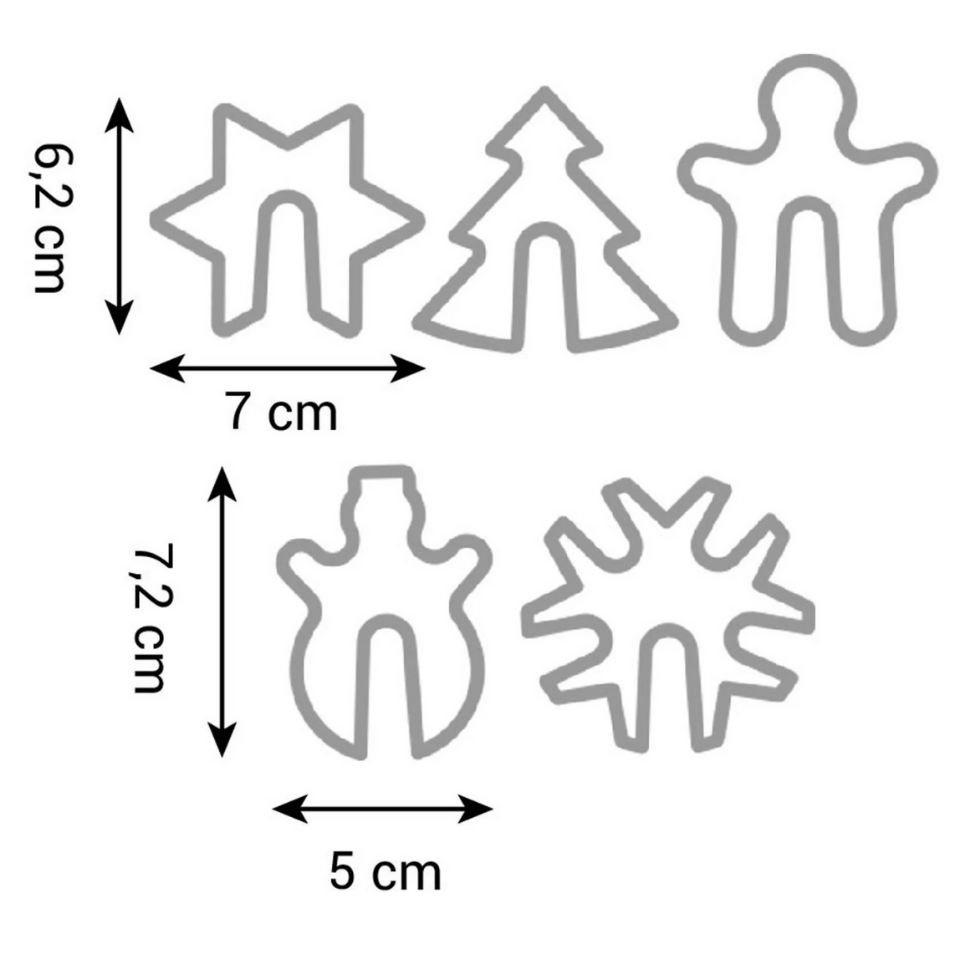 Tescoma Cup rim cookie cutters DELÍCIA, 5 pcs, Christmas
