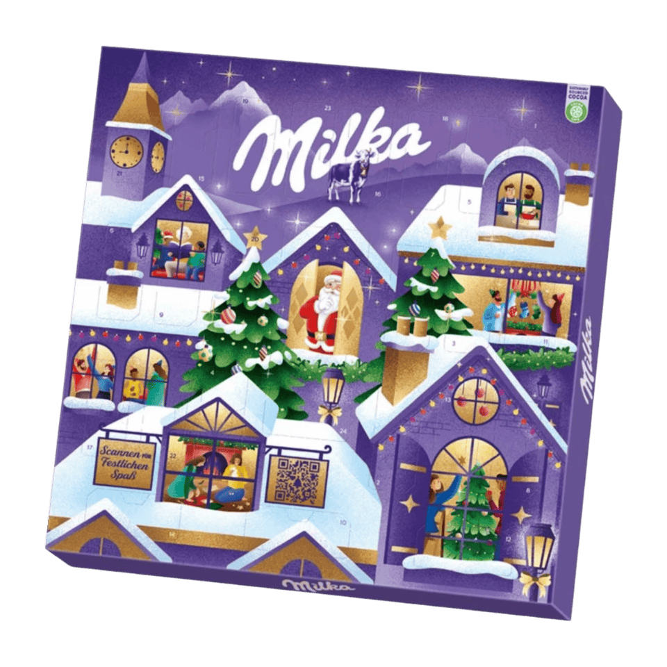 Calendario De Adviento Milka 200g – 24 Sorpresas De Chocolate Con Leche Para Celebrar La Navidad Con El Sabor Inconfundible De Los Alpes