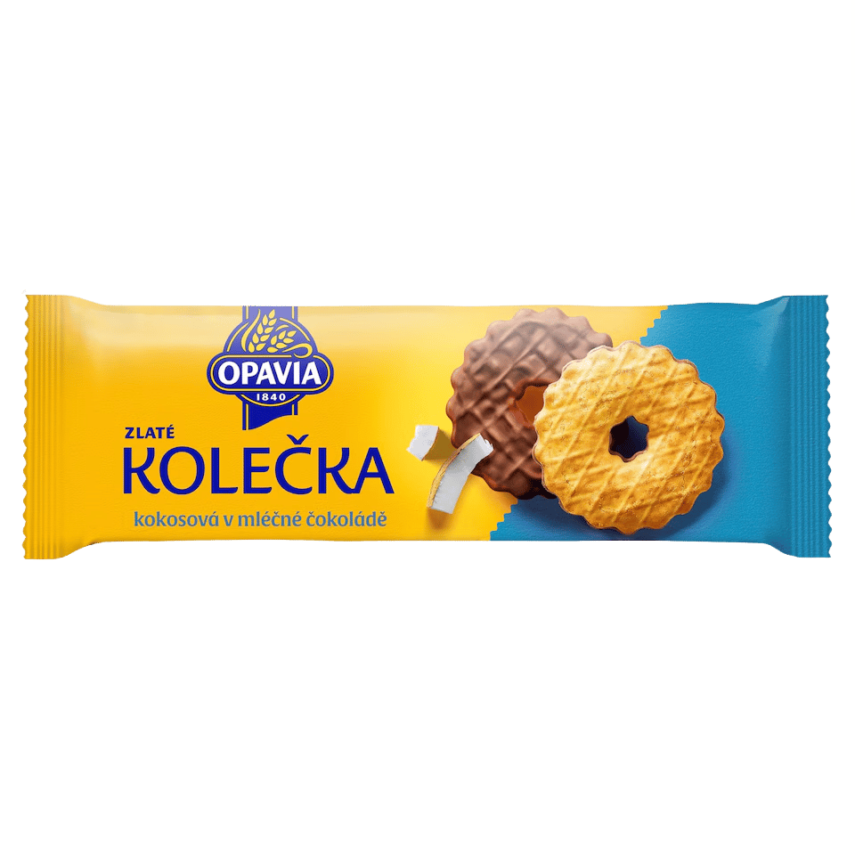 Opavia Zlaté Kolečka Kokos Halvdoppade