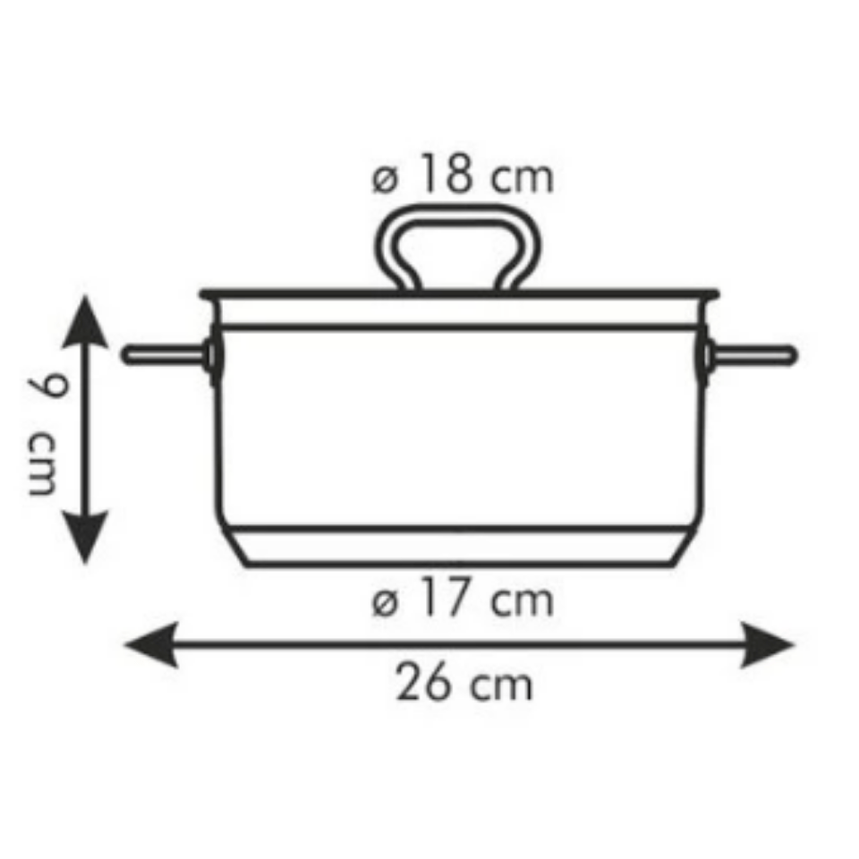 Casserole HOME PROFI w.cover ¤ 18 cm,2.0 l