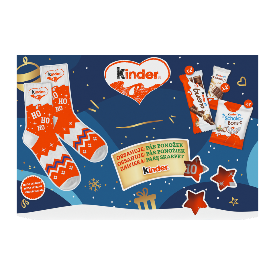 Kinder Mix Christmas Gift Box with Socks