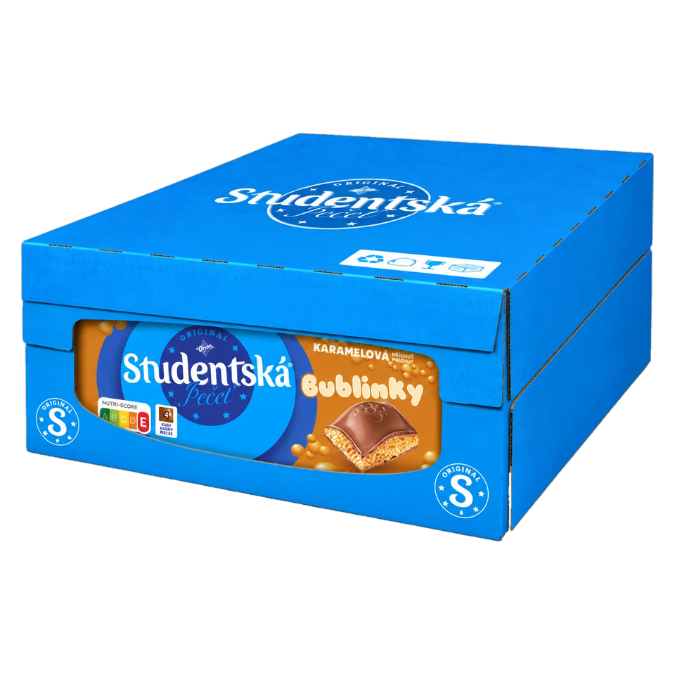 Orion Studentska Pecet Bublinky Milk Caramel 90 g Box of 15 pcs