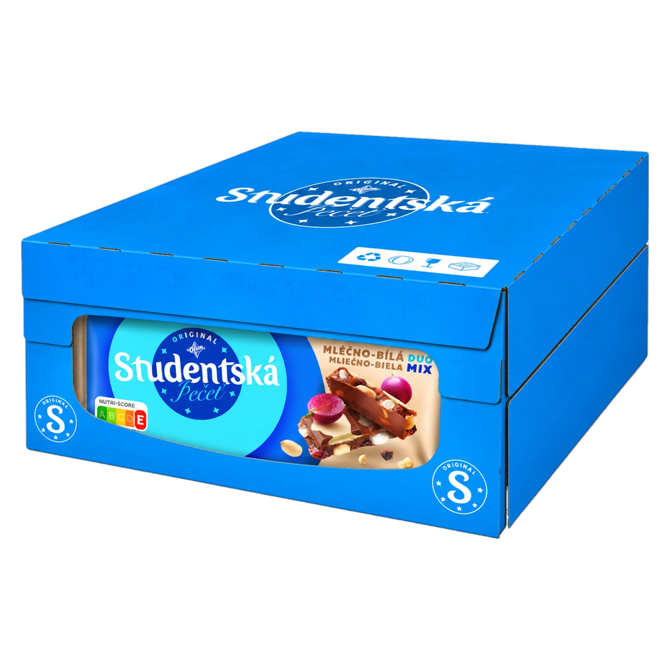 Orion Studentska Pecet Milk & White 170 g Box of 16 pcs