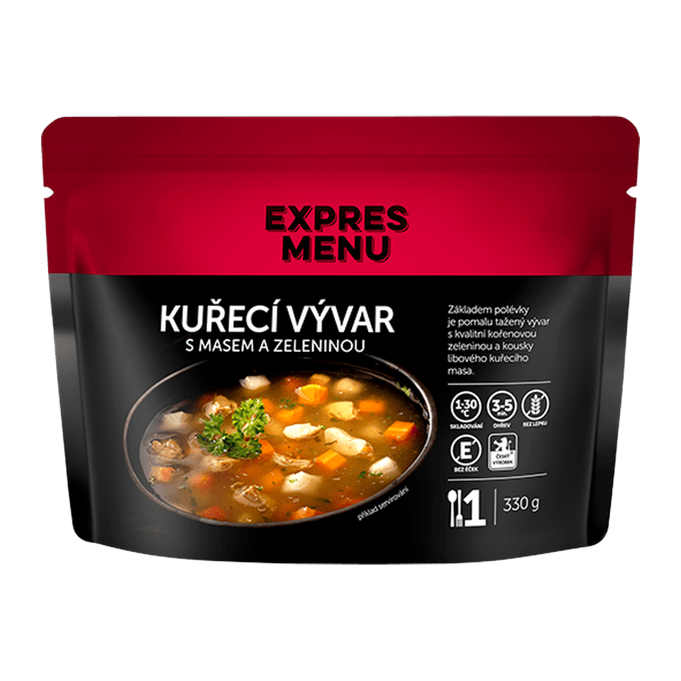 Expres Menu Chicken Broth with Meat and Vegetables Single Portion