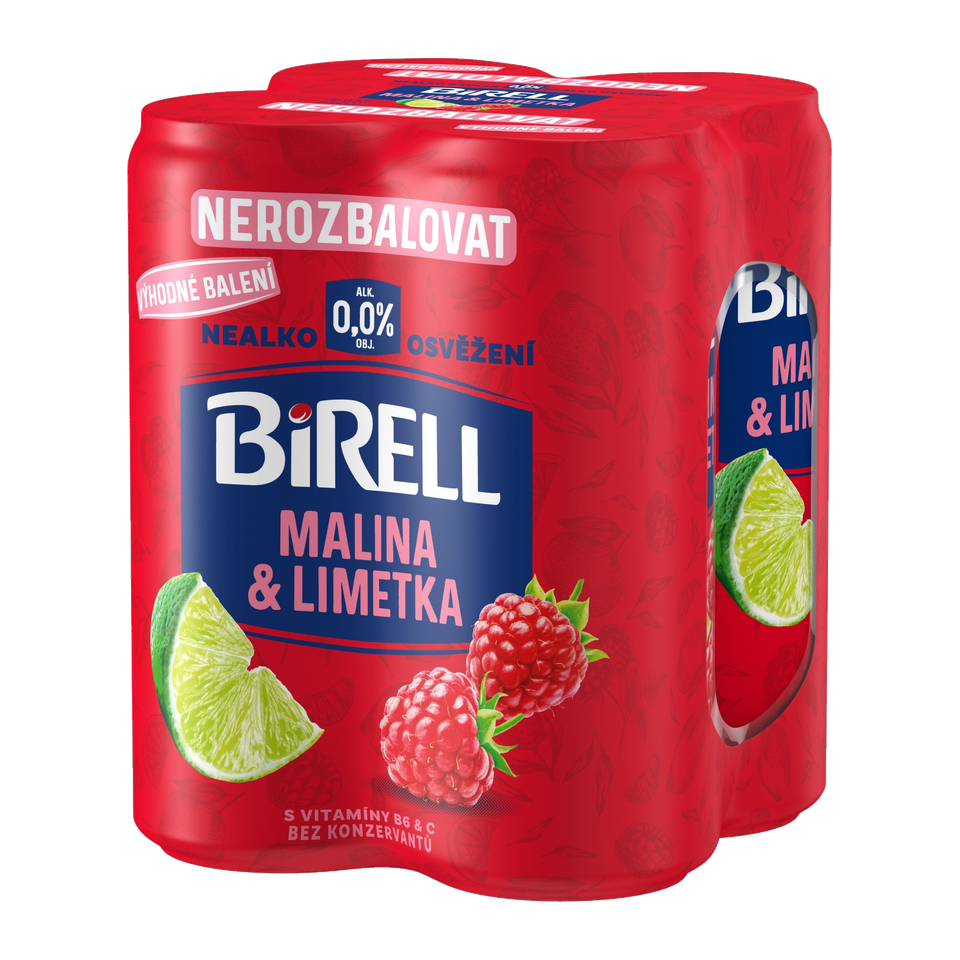 Birell Raspberry & Lime Non-Alcoholic Radler 4-Pack Cans