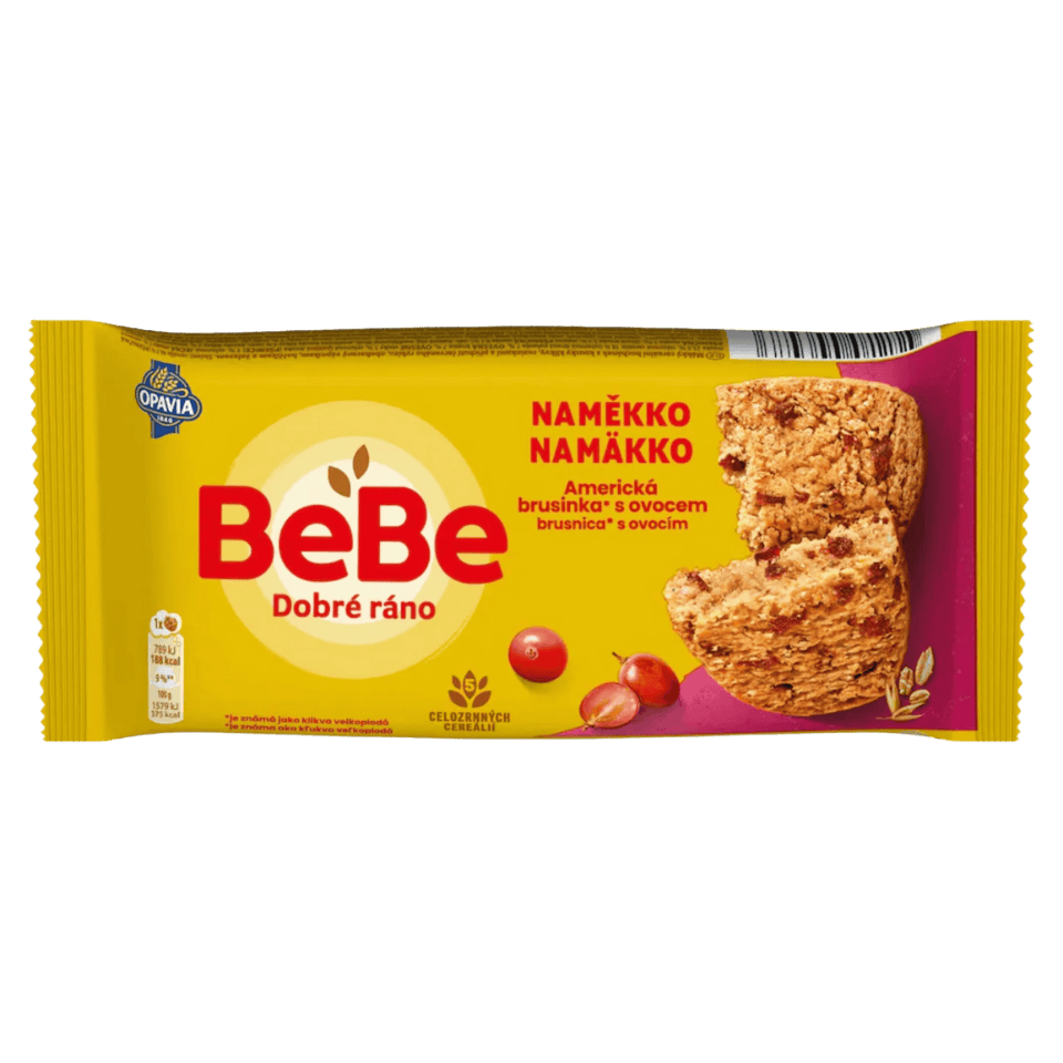 Opavia BeBe Dobre Rano Weiches Müslibrötchen mit Preiselbeeren und Früchten