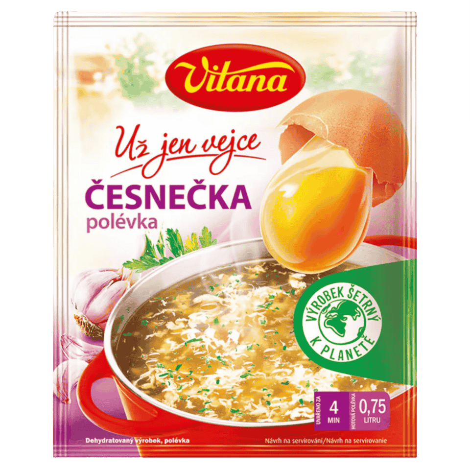 Vitana Knoblauchsuppe, einfach Ei hinzufügen