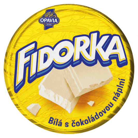 Opavia Fidorka Weiße Schokolade mit Schokoladenfüllung