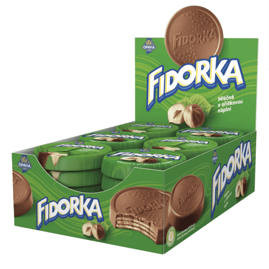 Opavia Fidorka Milchschokolade mit Haselnussfüllung – Schachtel (30 Stück)