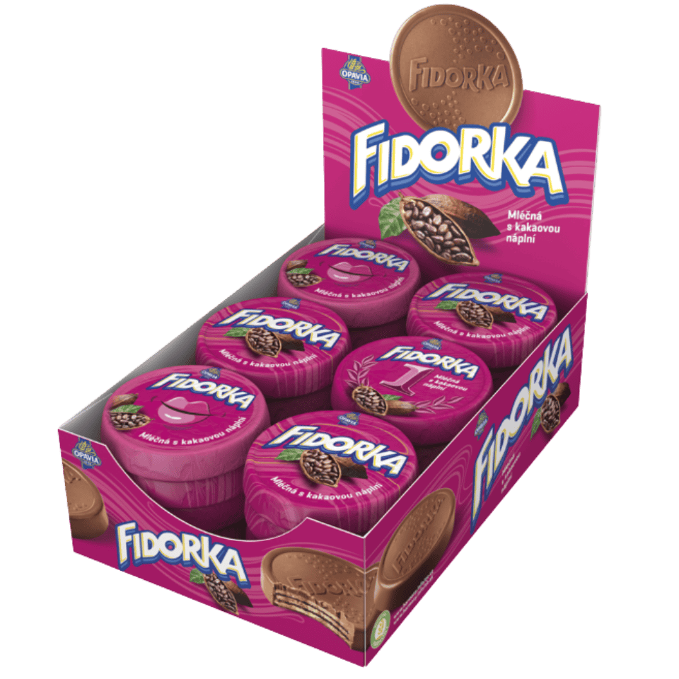 Opavia Fidorka Milchschokolade mit Kakaofüllung – Schachtel (30 Stück)