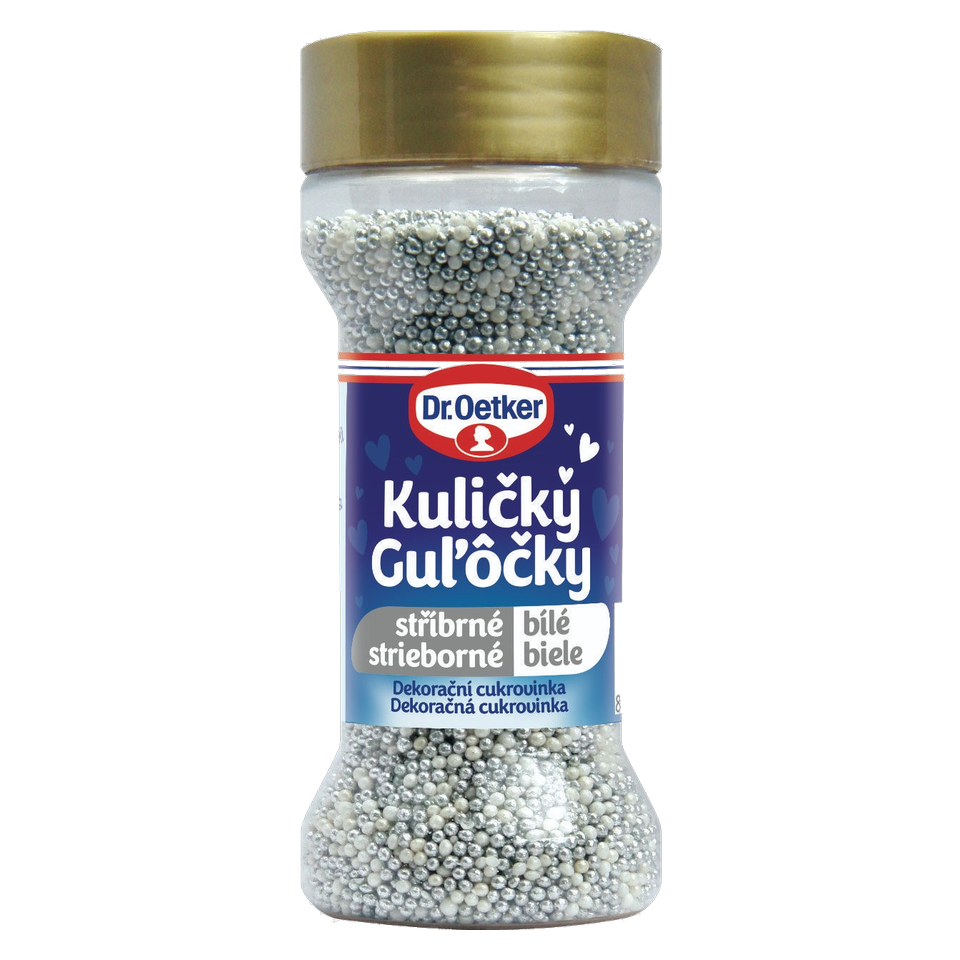 Dr. Oetker Silver and White Sugar Pearls Sprinkles
