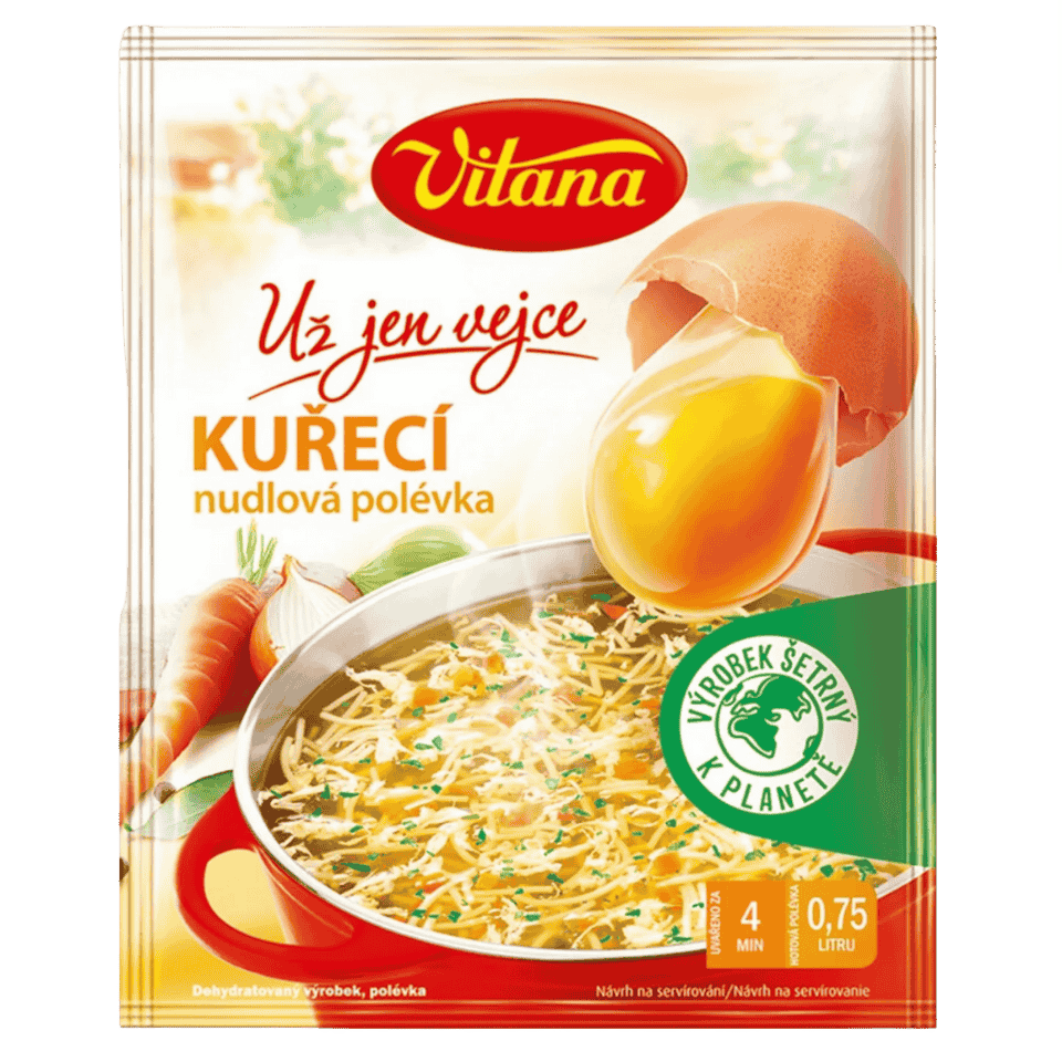 Vitana Hühnernudelsuppe, einfach Ei hinzufügen