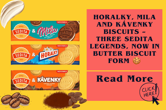 Horalky, Mila and Kávenky biscuits – three Sedita legends, now in butter biscuit form 🍪