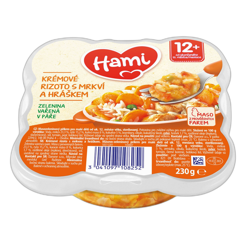 Hami Creamy Risotto with Carrot & Peas Toddler Meal