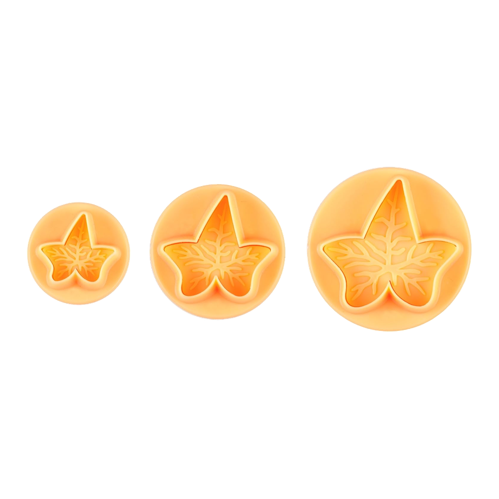 Tescoma Delicia Deco Cookie Cutters with Piston, Ivy Leaves, set of 3