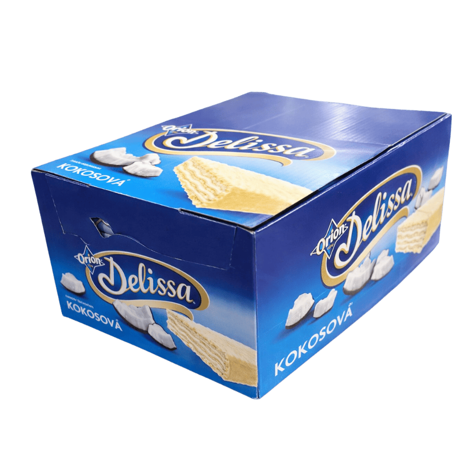 Orion Delissa Galleta de Coco con Cobertura Blanca - Paquete de 30 pcs