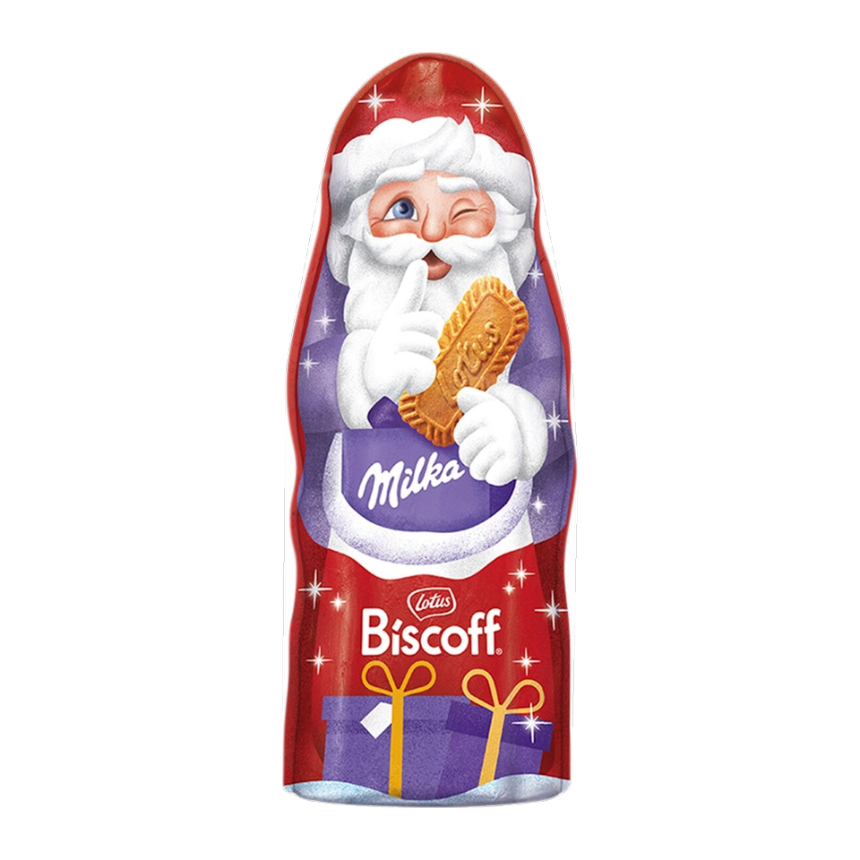 Milka Santa Claus with Lotus Biscoff Biscuit Pieces