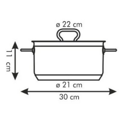Tescoma Casserole HOME PROFI w.cover¤22 cm,4.0 l