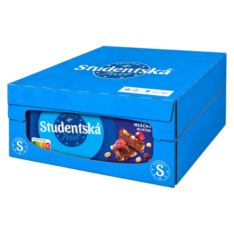 Orion Studentska Pecet Milk 90 g Box of 17 pcs