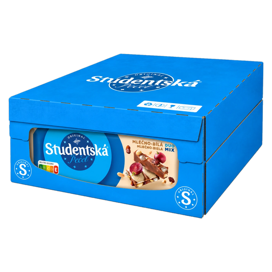Orion Studentska Pecet Milk & White 90 g Box of 17 pcs