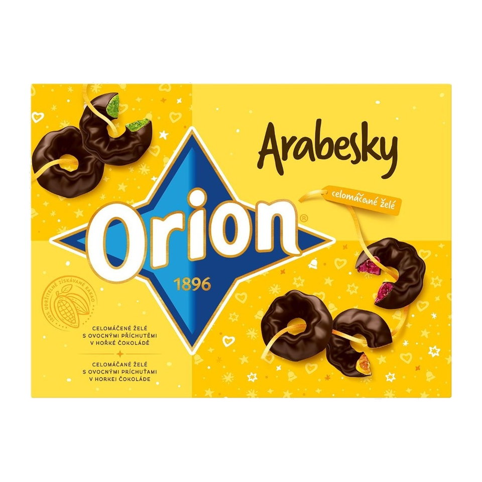Orion Arabesky Fully Dark Chocolate Coated Fruit Jellies