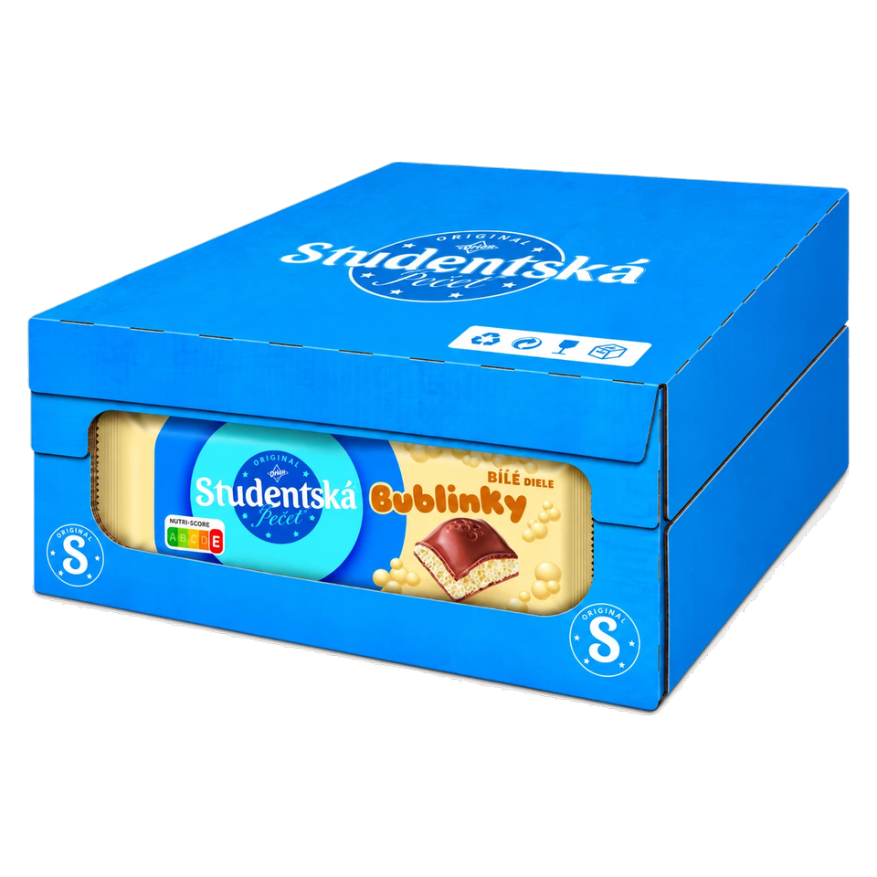 Orion Studentska Pecet Bublinky White 36 g Box of 24 pcs