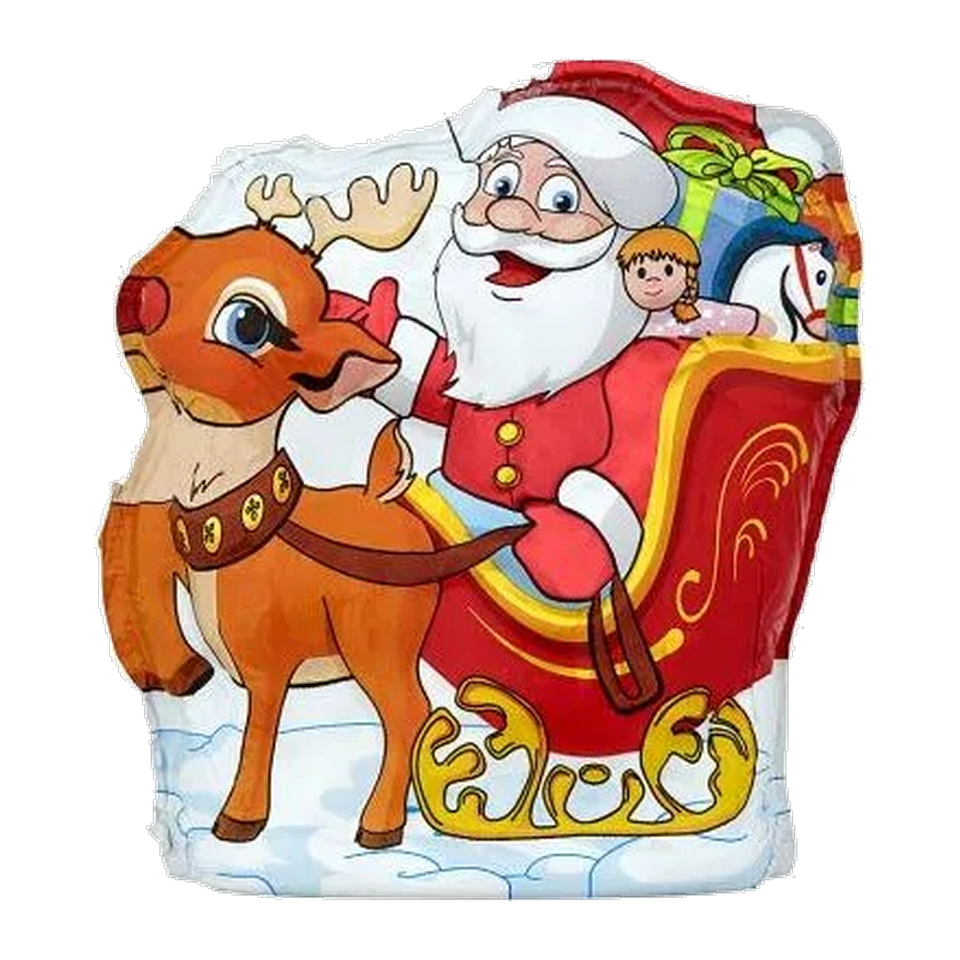 Figaro Santa on Sleigh Milk Chocolate Figure