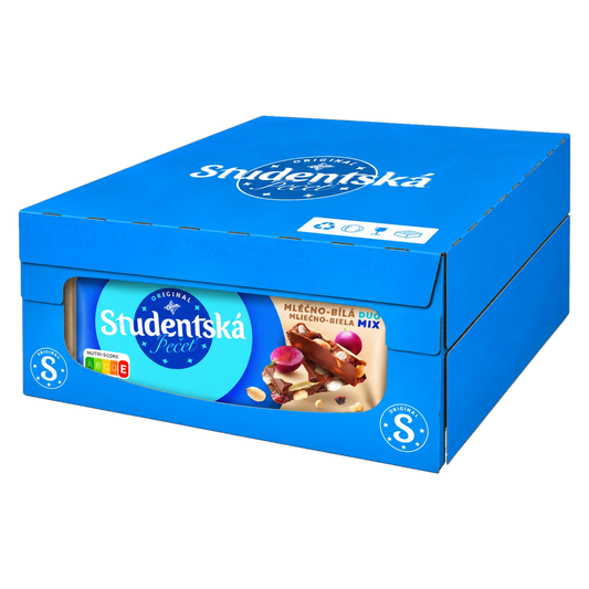 Orion Studentska Pecet Milk & White 170 g Box of 16 pcs