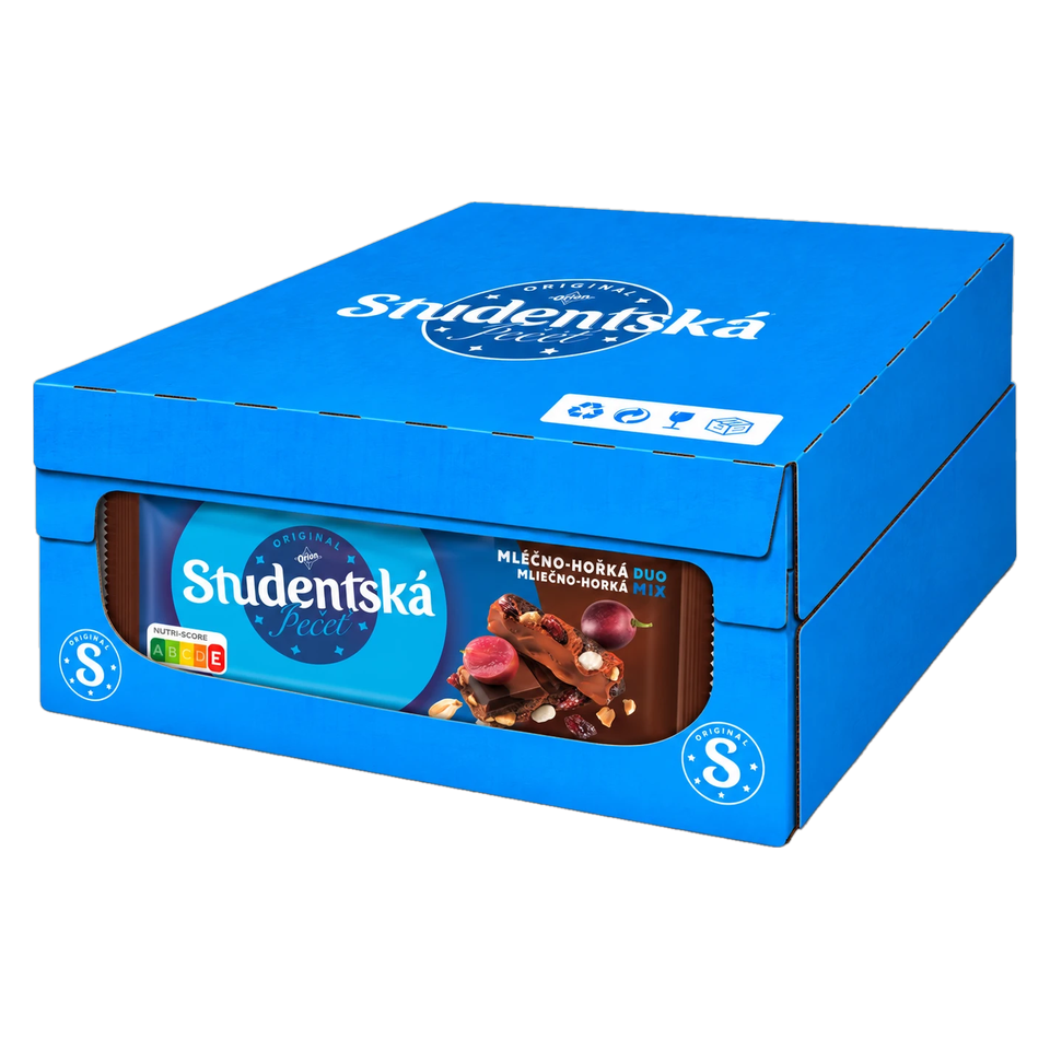 Orion Studentska Pecet Milk & Dark 170 g Box of 16 pcs