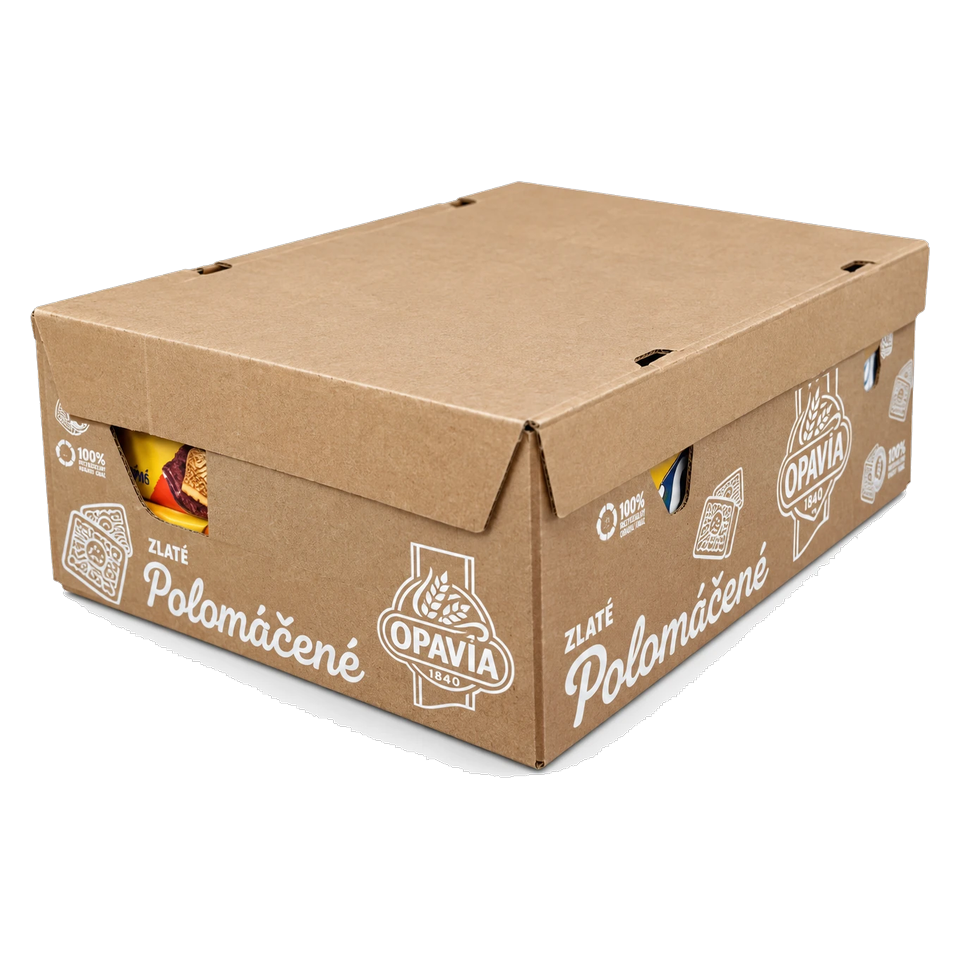 Opavia Zlate Polomacene Half Dipped Biscuits Box of 36 pcs