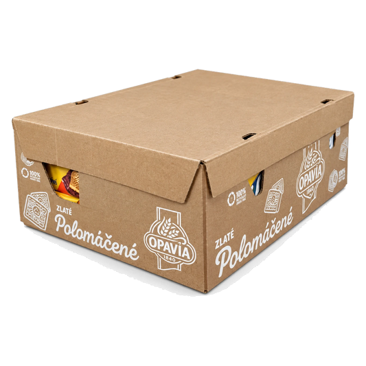 Opavia Zlate Polomacene Half Dipped Biscuits Box of 36 pcs