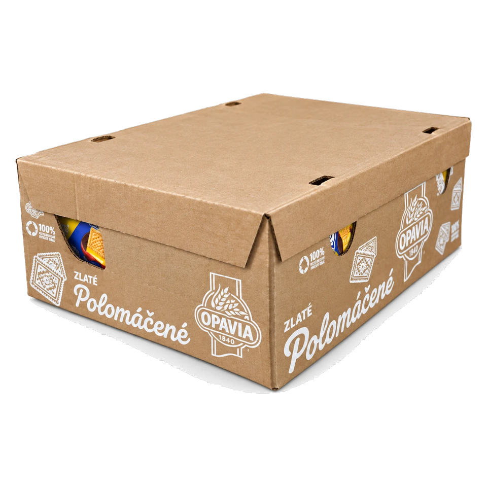 Opavia Zlate Polomacene Milk Half Dipped Biscuits Box of 36 pcs
