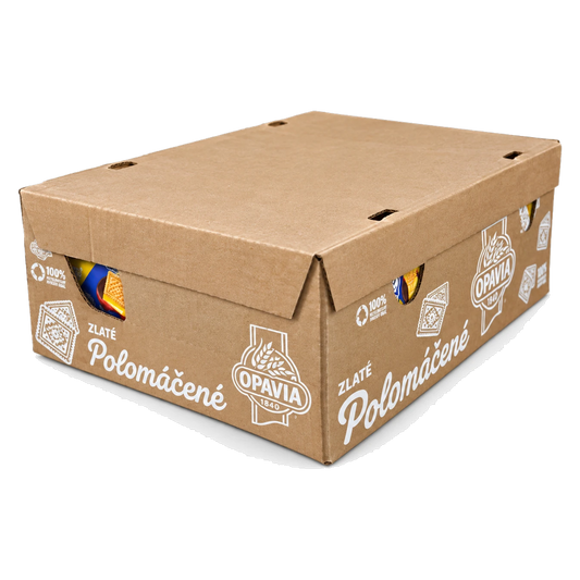 Opavia Zlate Polomacene Milk Half Dipped Biscuits Box of 36 pcs