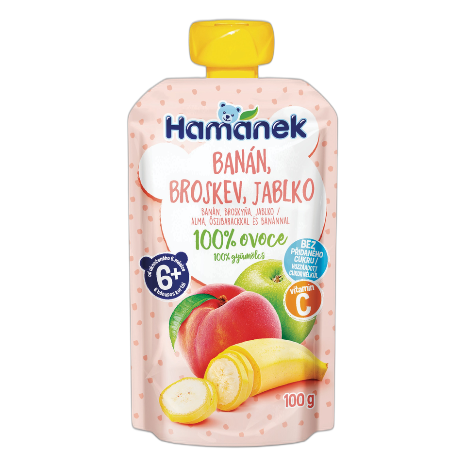 Hamánek Banana, Peach & Apple Baby Puree