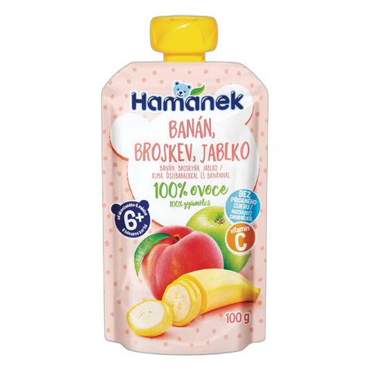 Hamánek Banana, Peach & Apple Baby Puree