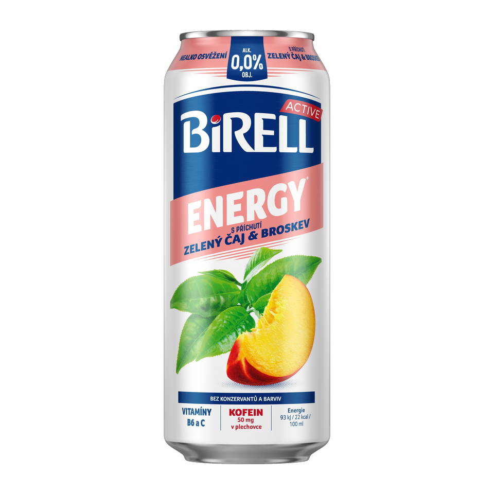 Birell Energy Green Tea & Peach Non-Alcoholic Radler Can