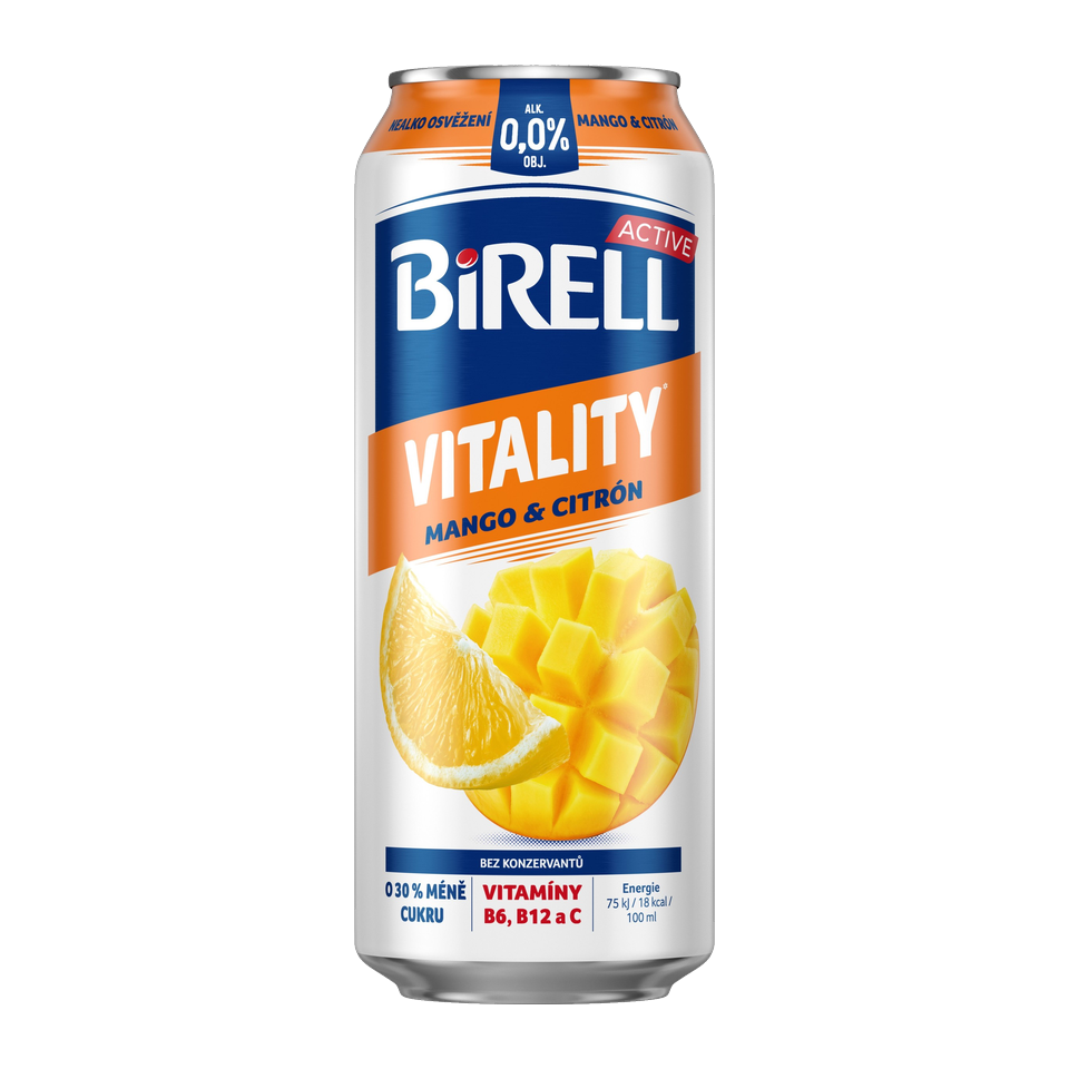 Birell Vitality Mango & Lemon Non-Alcoholic Drink Can