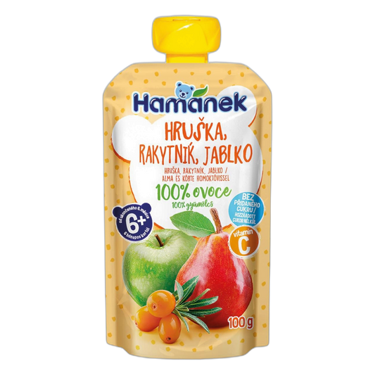 Hamánek Pear, Sea Buckthorn & Apple Baby Puree