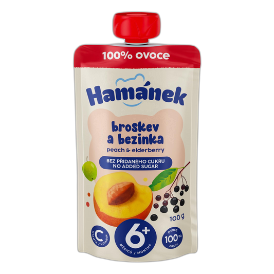 Hamánek Peach & Elderberry Baby Puree