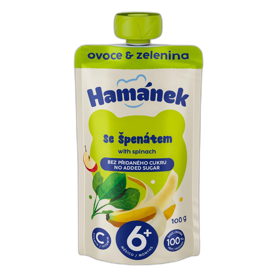 Hamánek Apple, Banana & Spinach Baby Puree