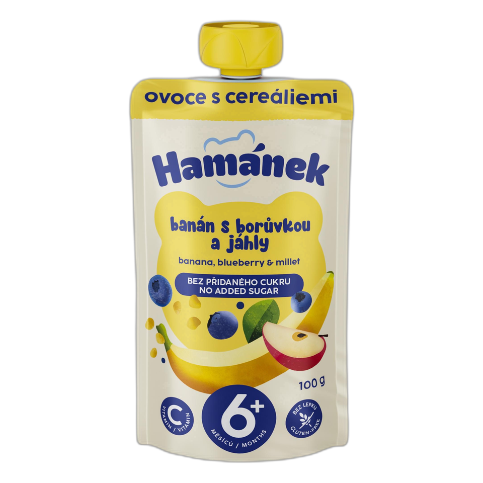 Hamánek Apple, Banana, Blueberry & Millet Baby Pouch