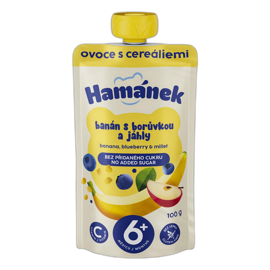 Hamánek Apple, Banana, Blueberry & Millet Baby Pouch