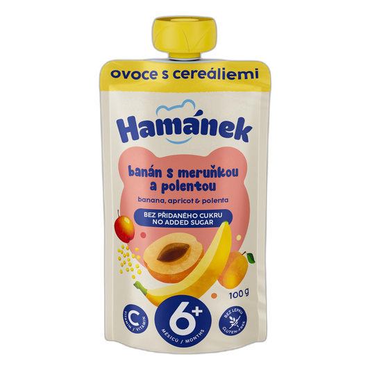 Hamánek Apple, Banana & Apricot Baby Pouch with Polenta