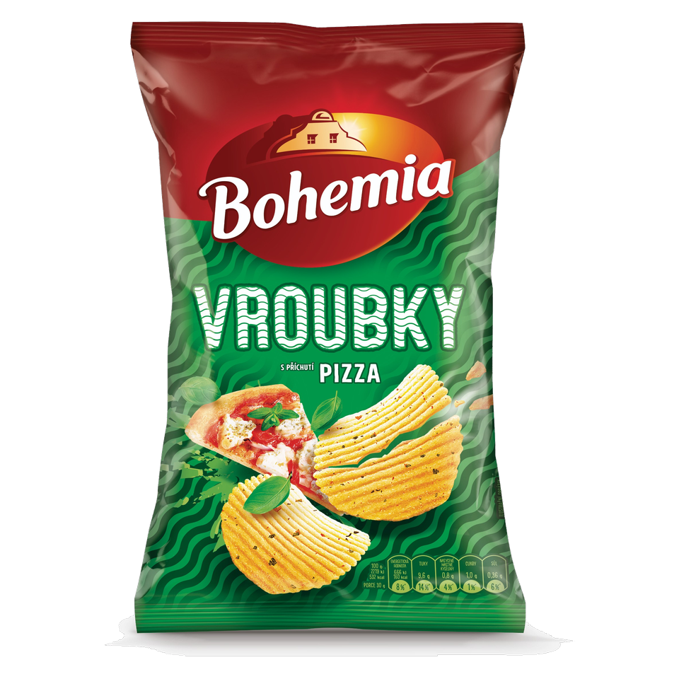 Bohemia Vroubky Ridged Chips Pizza 120g
