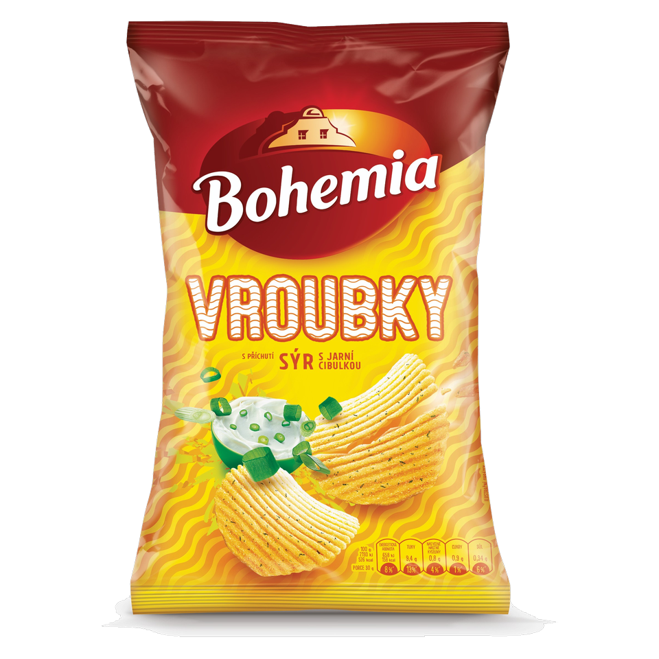 Bohemia Vroubky Ridged Chips Cheese and Spring Onion