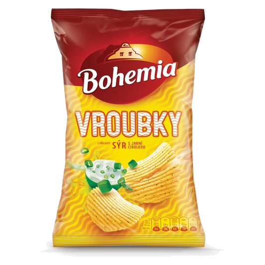 Bohemia Vroubky Ridged Chips Cheese and Spring Onion